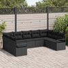 vidaXL Ensemble de canapé de jardin avec coussin 9 pcs Noir