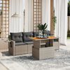 vidaXL Salon de jardin 5 pcs avec coussins gris r&eacute;sine tress&eacute;e