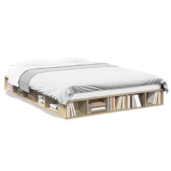 vidaXL Cadre de lit sans matelas ch&ecirc;ne sonoma 140x200 cm