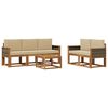 vidaXL Ensemble de canap&eacute;s d'ext&eacute;rieur avec coussin 6 pcs Naturel