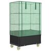 vidaXL Jardini&egrave;re sur&eacute;lev&eacute;e avec housse et roues aspect rotin