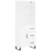 vidaXL Buffet haut Blanc 69,5x34x180 cm Bois d'ing&eacute;nierie