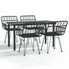 vidaXL Ensemble &agrave; manger de jardin 5 pcs Noir R&eacute;sine tress&eacute;e