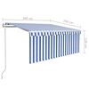 vidaXL Auvent rétractable automatique avec store 3x2,5 m Bleu et blanc