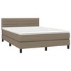 vidaXL Sommier &agrave; lattes de lit avec matelas LED Taupe 140x200 cm Tissu