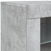 vidaXL Buffet avec lumières LED gris béton 164x37x67 cm