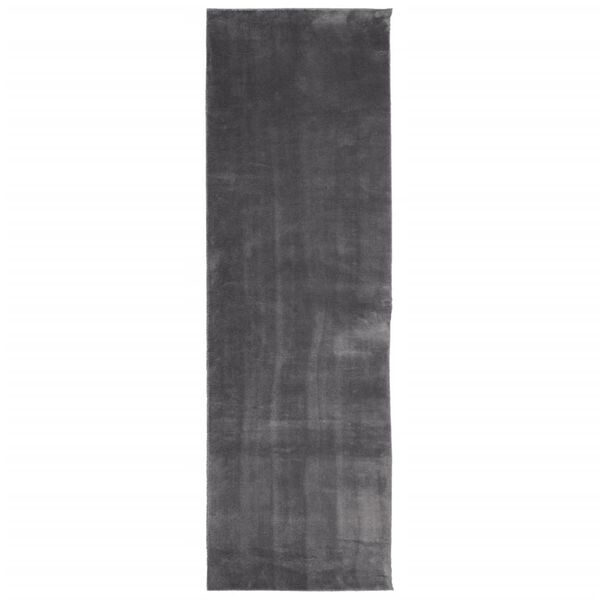 vidaXL Tapis HUARTE &agrave; poils courts doux et lavable anthracite 80x250cm