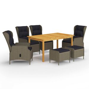 vidaXL Ensemble &agrave; manger de jardin 7 pcs Marron