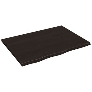 vidaXL &Eacute;tag&egrave;re murale marron fonc&eacute; 80x60x2 cm bois ch&ecirc;ne massif trait&eacute;
