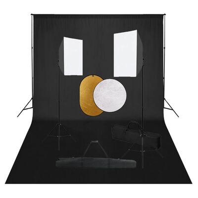 VIDAXL Kit de studio photo boîtes a lumiere toile de fond reflecteur