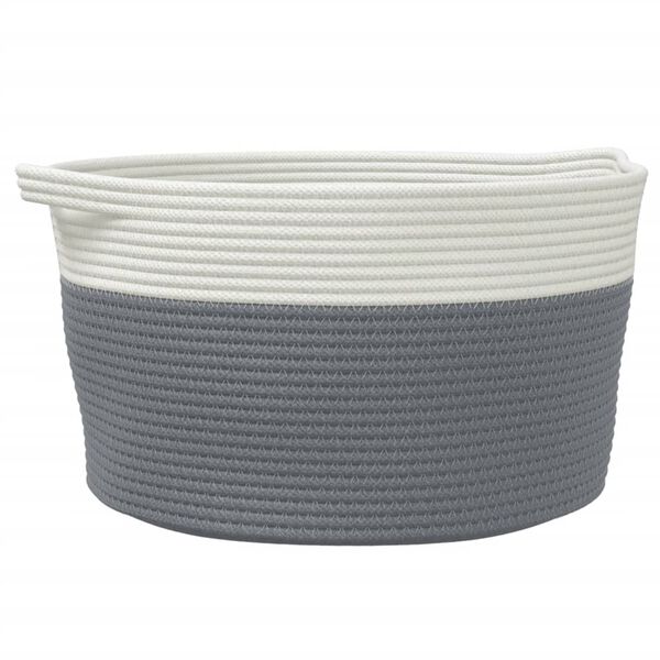 vidaXL Panier de rangement gris et blanc &Oslash;40x25 cm coton