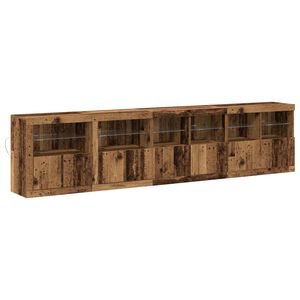 vidaXL Buffet LED Bois ancien 283 x 37 x 67 cm Bois d'ing&eacute;nierie