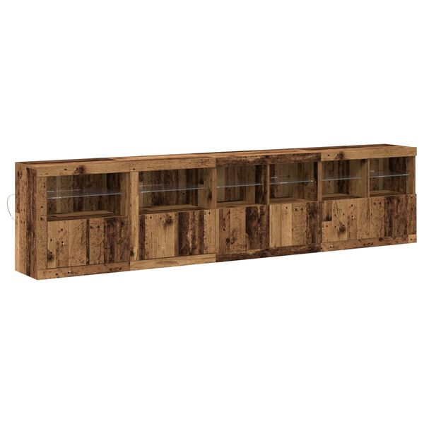 vidaXL Buffet LED Bois ancien 283 x 37 x 67 cm Bois d'ing&eacute;nierie