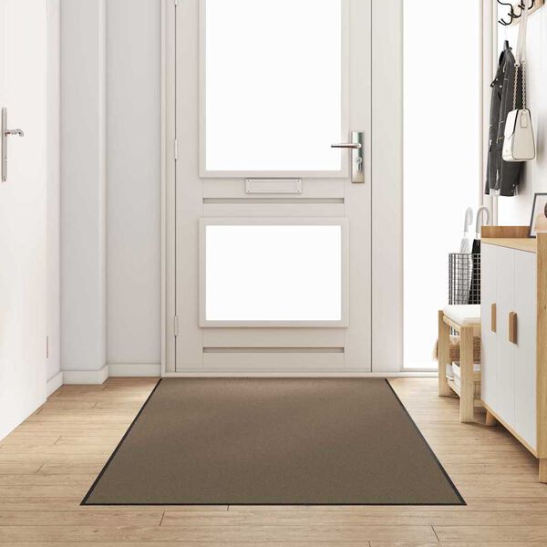 vidaXL Tapis d'entr&eacute;e Autre Beige et Noir 120 x 250 cm