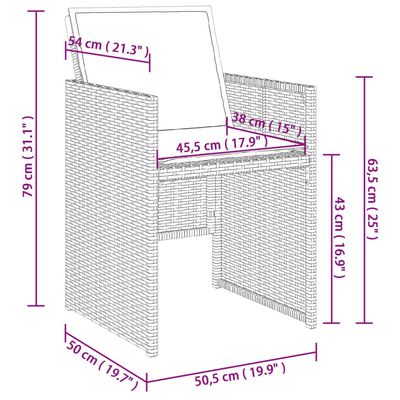 vidaXL Ensemble à manger de jardin 15 pcs coussins gris résine tressée