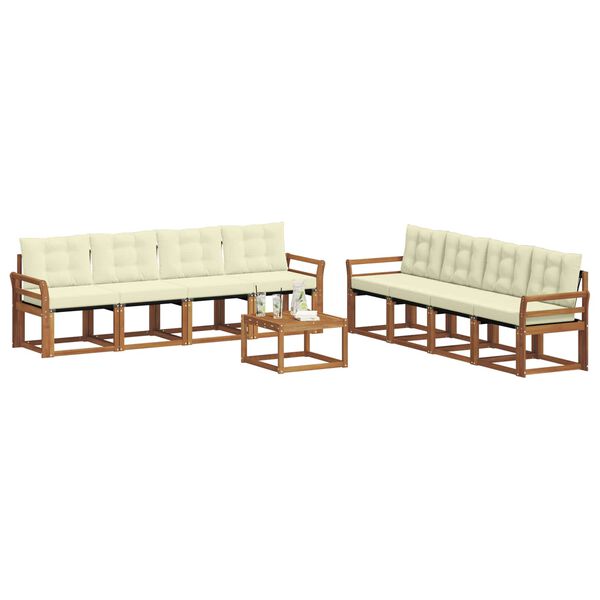 vidaXL Ensemble de canap&eacute;s d'ext&eacute;rieur 9 pcs Naturel et Cr&egrave;me