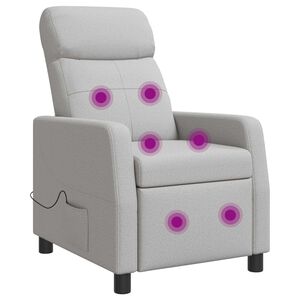 vidaXL Fauteuil de massage inclinable Gris nuage Tissu