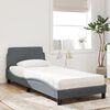 vidaXL Lit avec matelas Dover gris fonc&eacute; 90x190 cm velours