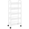 vidaXL Chariot de cuisine &agrave; 5 niveaux Blanc 46x26x105 cm Fer