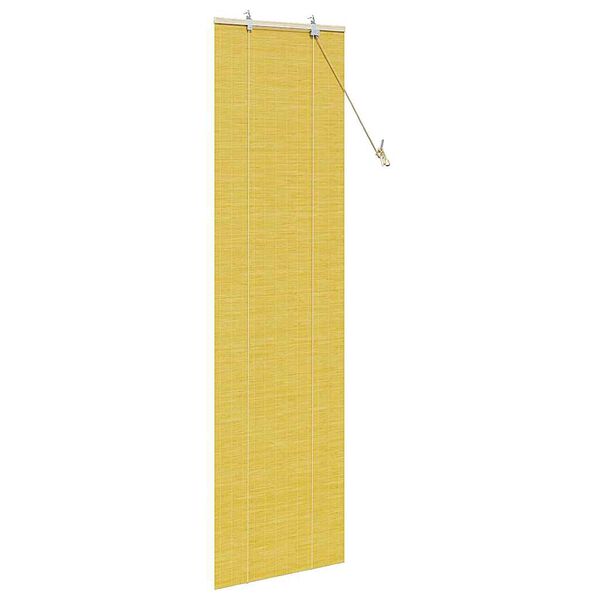 vidaXL Store enrouleur avec des rideaux Jaune 60 x 220 cm Bambou