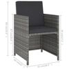 vidaXL Ensemble &agrave; manger d'ext&eacute;rieur 6pcs coussins R&eacute;sine tress&eacute;e Gris