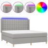 vidaXL Sommier &agrave; lattes de lit matelas LED Gris clair 160x200 cm Tissu