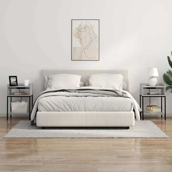 vidaXL Cabinet de chevet Gris Sonoma 40 x 40 x 61 cm Bois d'ingénierie