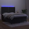 vidaXL Sommier &agrave; lattes de lit matelas et LED Noir 140x190 cm Velours