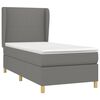 vidaXL Sommier &agrave; lattes de lit avec matelas Gris fonc&eacute; 100x200cm Tissu