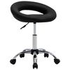 vidaXL Chaise de travail roulante Noir Similicuir