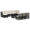 vidaXL Ensemble de canap&eacute; de jardin 11 pc Noir polyrotin