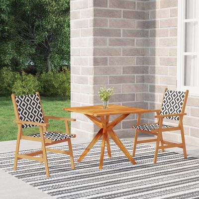 vidaXL Ensemble à manger de jardin 3 pcs Bois d'acacia solide