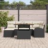 vidaXL Ensemble de canap&eacute; de jardin avec coussin 7 pcs Noir et cr&egrave;me