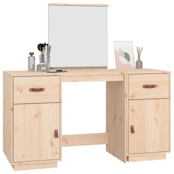 vidaXL Ensemble de coiffeuse avec miroir Bois de pin solide