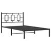 vidaXL Cadre de lit m&eacute;tal sans matelas avec t&ecirc;te de lit noir 107x203cm