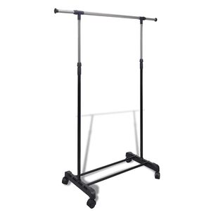 vidaXL Port-manteau r&eacute;glable 4 roulettes 1 rail d'accrochage