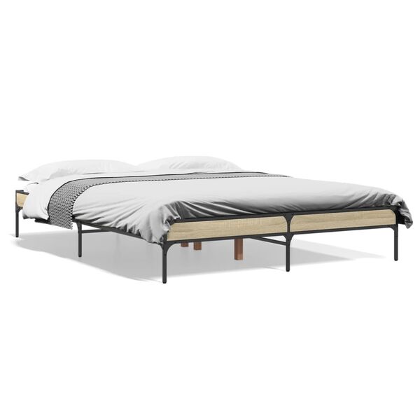 vidaXL Cadre de lit sans matelas ch&ecirc;ne sonoma 160x200 cm