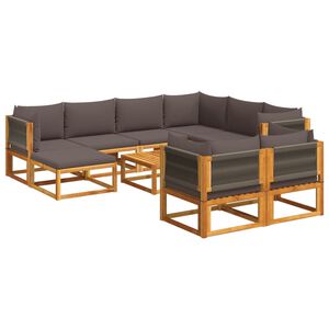 vidaXL Ensemble de canap&eacute;s de jardin 10 pi&egrave;ces avec coussins en bois d'acacia et corde