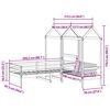 vidaXL Ensemble de lit de jour et de banc avec toit sans matelas