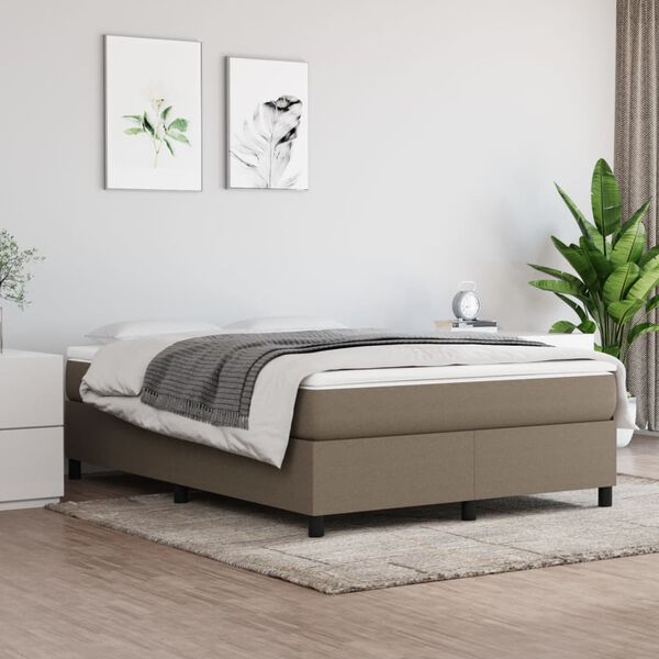 vidaXL Cadre de lit taupe 140x200 cm tissu