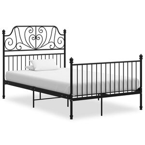 vidaXL Cadre de lit sans matelas noir m&eacute;tal 120x200 cm