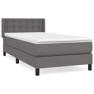 vidaXL Sommier &agrave; lattes de lit avec matelas Gris 80x200 cm Similicuir