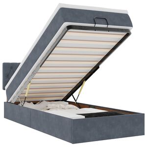 vidaXL Cadre de lit ottoman avec matelas gris fonc&eacute; 80x200 cm velours