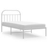vidaXL Cadre de lit m&eacute;tal sans matelas et t&ecirc;te de lit blanc 100x190 cm