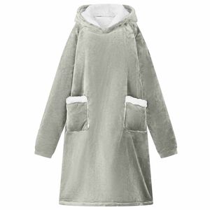 vidaXL Sweat &agrave; capuche couverture Gris M Polaire et flanelle