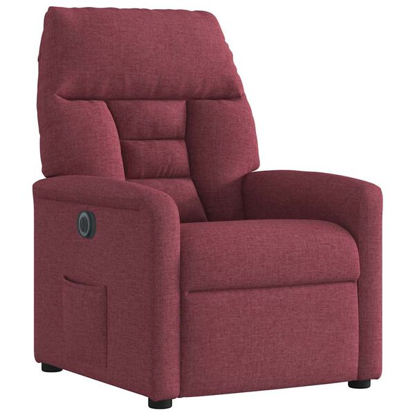 vidaXL Fauteuil inclinable &eacute;lectrique Rouge bordeaux Tissu