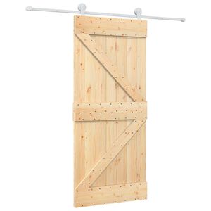 vidaXL Porte coulissante Naturel et Blanc 90 x 210 cm