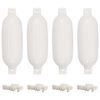 vidaXL Pare-choc de bateau 4 pcs blanc &Oslash; 16x58 cm PVC