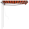 vidaXL Auvent r&eacute;tractable automatique poteaux 3,5x2,5 m Orange marron