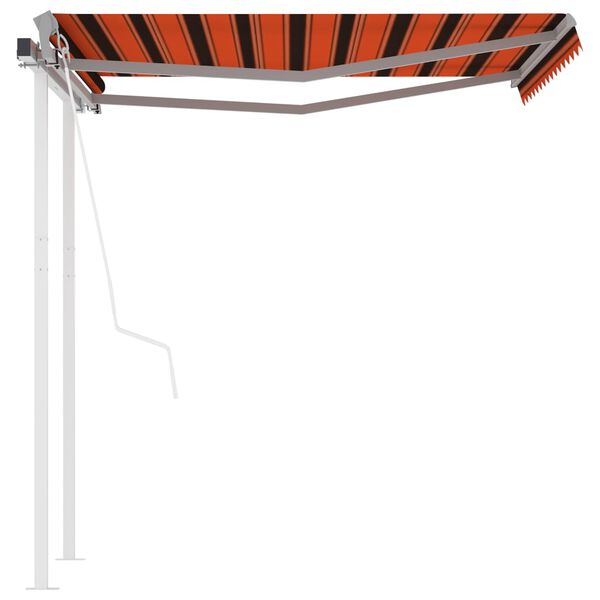 vidaXL Auvent r&eacute;tractable automatique poteaux 3,5x2,5 m Orange marron
